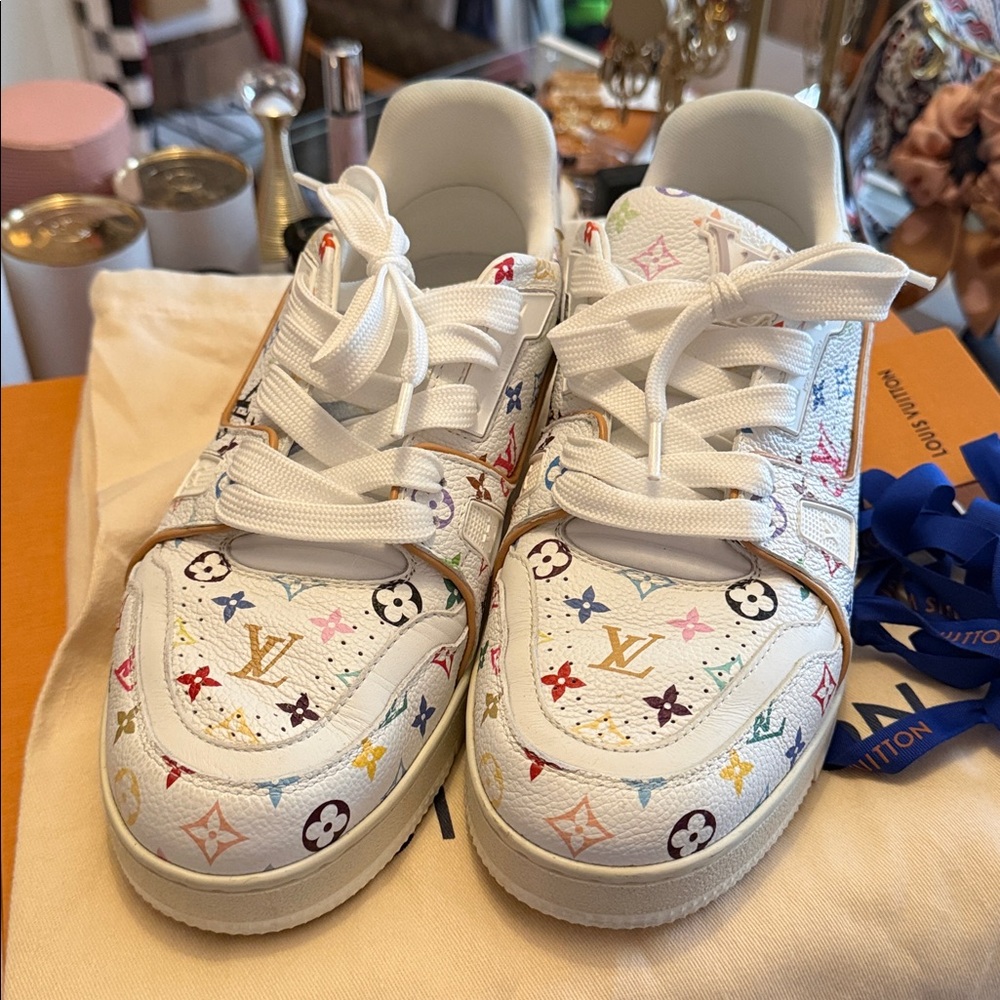 Louis Vuitton x TM White Multicolor Trainer Sneaker - Picture 2 of 8